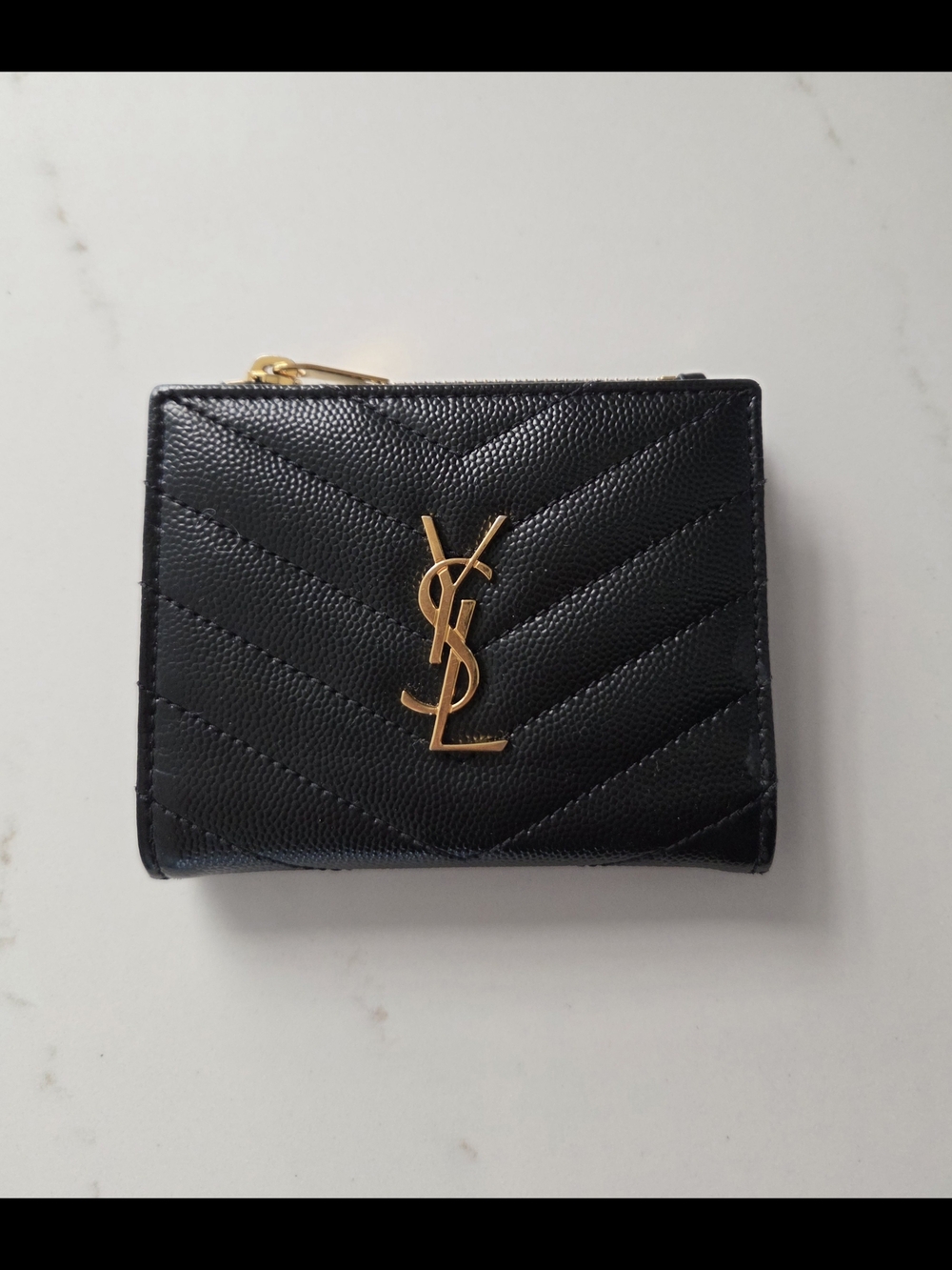 YSL Cassandre bi-fold wallet in grain de poudre leather - Picture 2 of 6